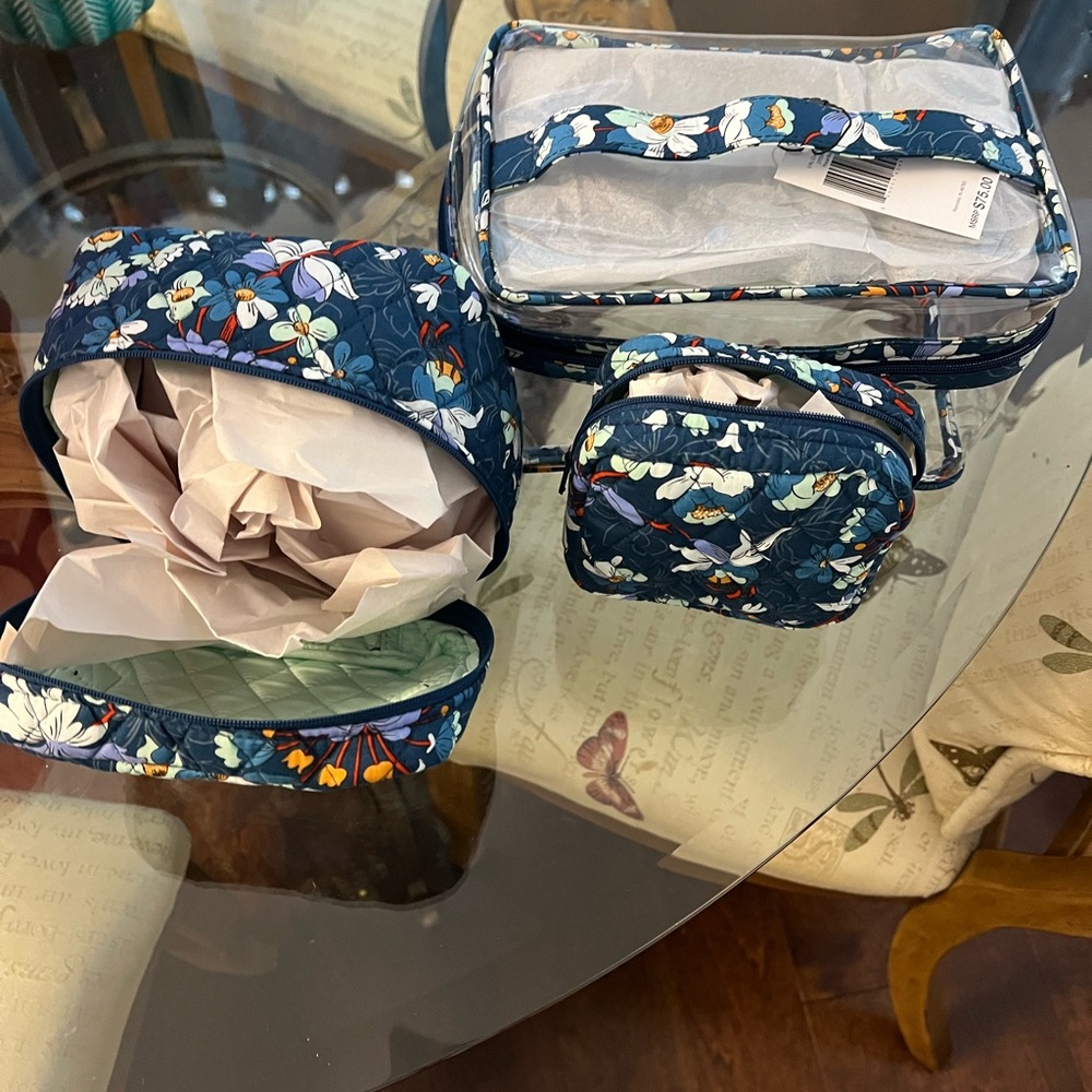 Floral Vera Bradley Travel Cosmetic Bag Set